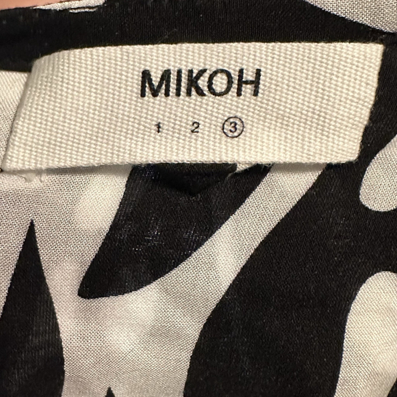 Mikoh Swim Coverup Dress Monstera V Neck Beach Cruise Rayon 3 L/XL Black White
